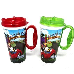 Lot of 2 Walt Disney Parks Rapid Fill Hot Cold Refillable Souvenir Mug Cup 16 oz